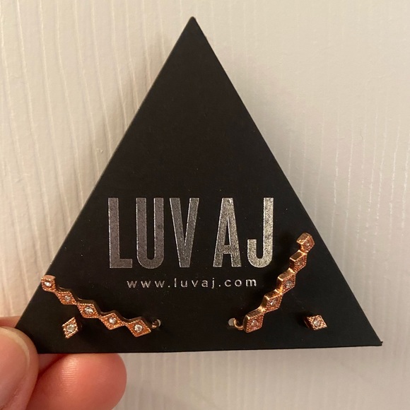 LUV AJ diamond kite crawler earring set - Picture 3 of 6